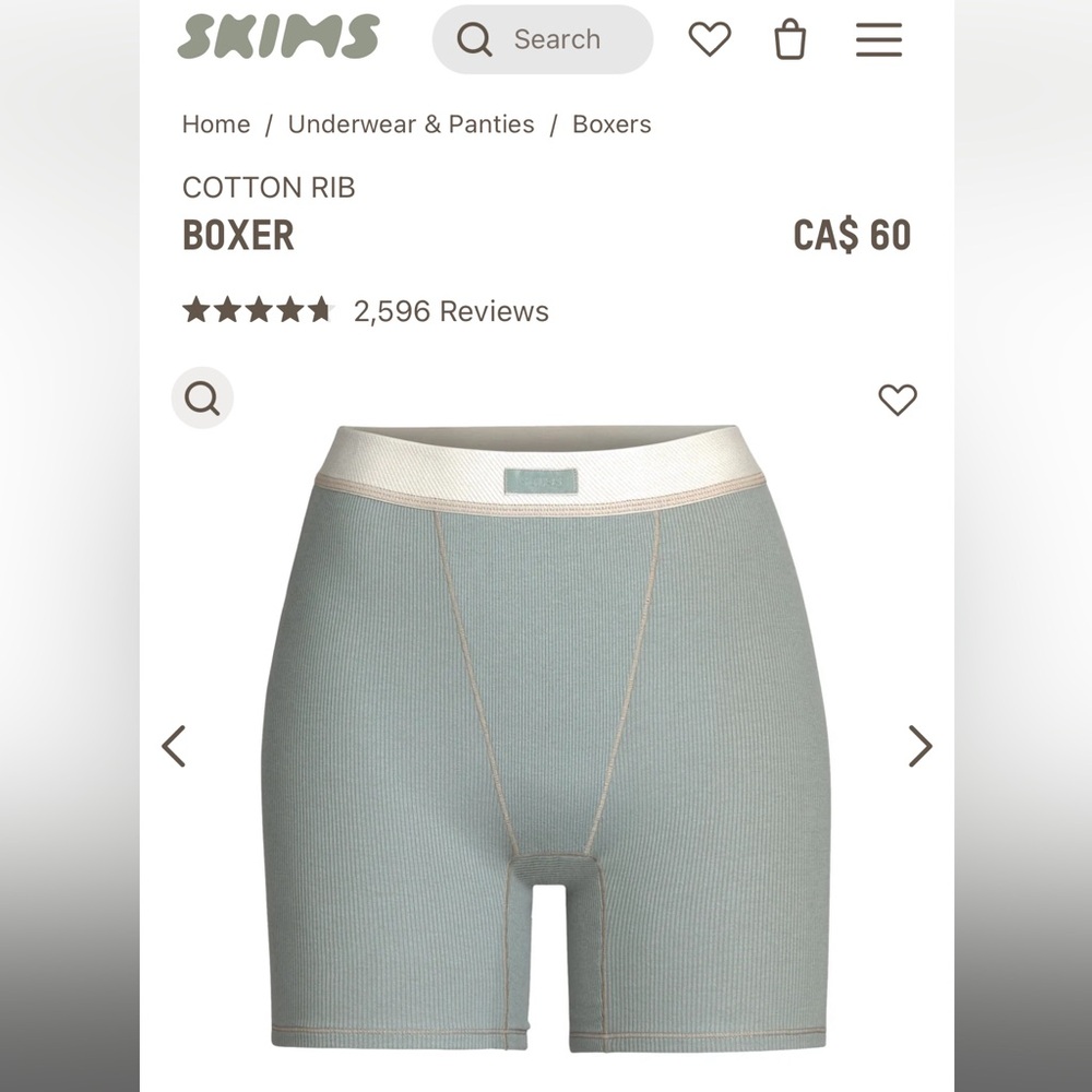 SKIMS Cotton ribbed Boxer and Tank set - M